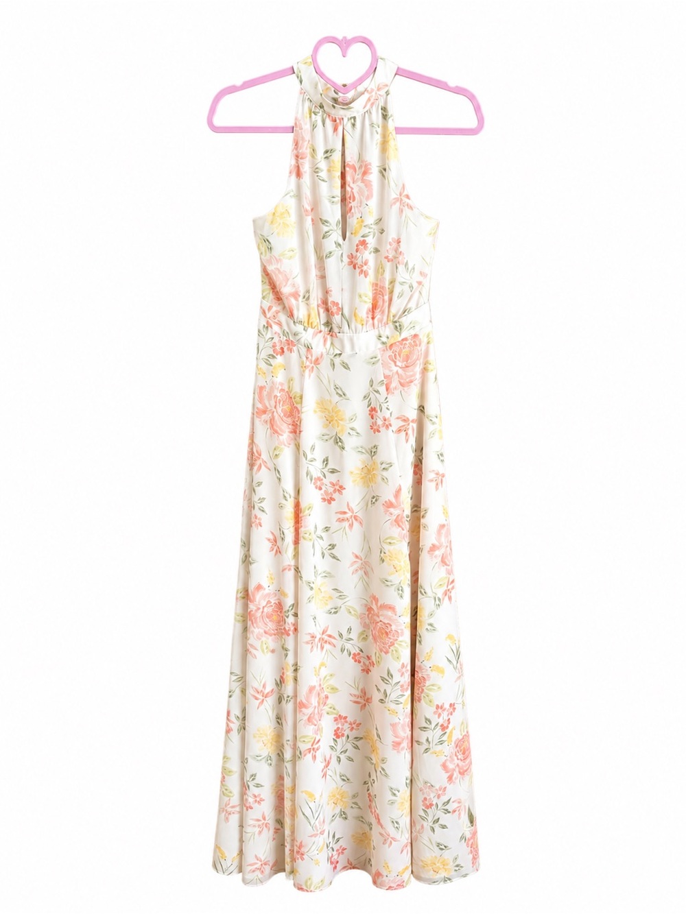 Yumi Kim Floral Halter Maxi Dress Cream Garden Party Cottagecore Boho Size S - Picture 4 of 11